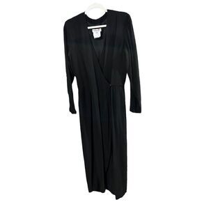 Yves Saint Laurent Vintage Asymmetric Plunging Maxi Dress Women’s Black Size 10